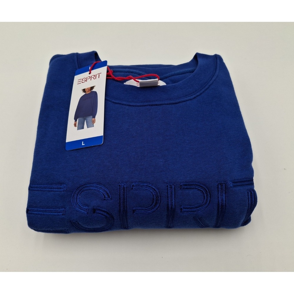 Esprit Women's Long Sleeve Crewneck Sweatshirt, Blue, Size: Large, New
